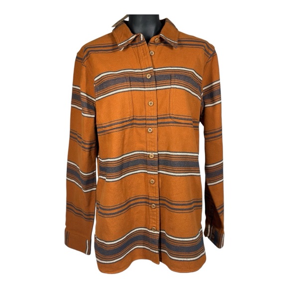 Duluth Trading Co Flannel Shacket Women's Large NWT Heritage Long Sleeve Shirt - Picture 2 of 8